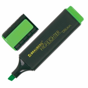 Текстмаркер зеленый 1-5мм скошенный наконечник BRAUBERG Original 1/12