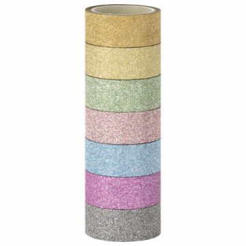 Клейкие Washi-ленты декоративные 7шт 3м ПАСТЕЛЬ