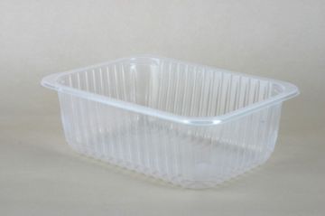 Лоток под запайку 210х148х55 с ребрами прозрачный ПП 324/324 