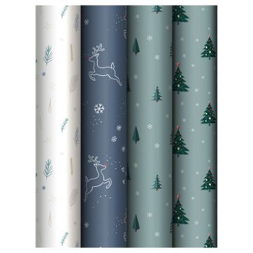 НГ Бумага подарочная 70х100см 80 г/м2 глянц MESHU Christmas tree 1/52