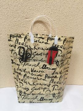 Пакет с пластмассовыми ручками (37х37+10) Подписи городов с карманами 10/50