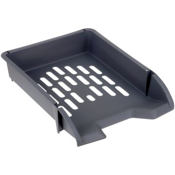 Лоток горизонтальный для бумаг 340х255х70мм серый Лидер СТАММ 1/6 