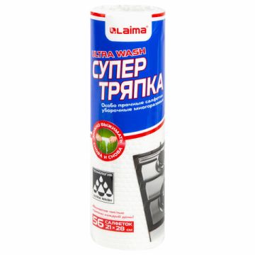 Полотенца целлюлозные рулон (21х28) Laima Ultra Wash прочные 1/72