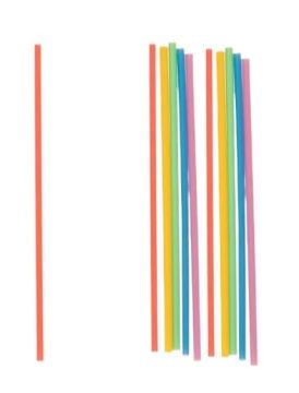 Трубочки для коктейля 240х8 прямые в инд. упаковке цветные  (250шт) 1/20 