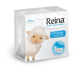 Салфетки (24х24) (100) белые Reina 1/60
