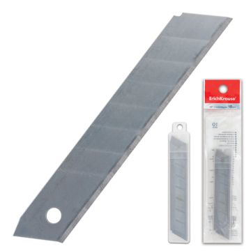 Лезвия для ножей 18мм 10шт толщина лезвия 0,5мм в пластик. пенал ERICH KRAUSE 1/24/288