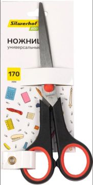 Ножницы 170мм метал черно-красные вставки европодвес Silwerhof Smart 1/12/120