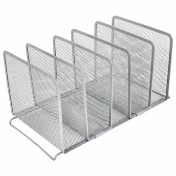 Подставка для бумаг и писем 195х365х205мм металл серебро 5секц Germanium Brauberg 1/4