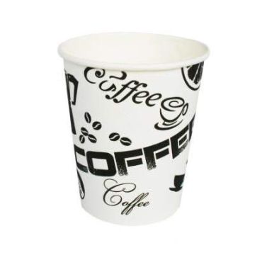 Стакан бумажный для горячего 250мл d-80 Черный кофе 50/1000