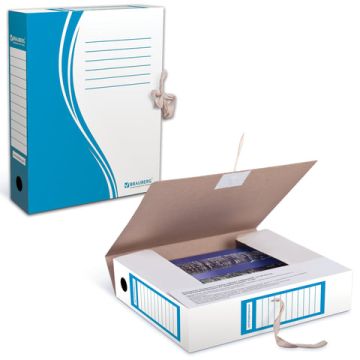 Накопитель документов BRAUBERG Папка с завязками 75мм синяя на 700л 1/50