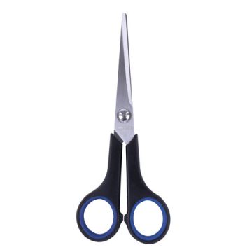 Ножницы 165мм метал черно-синие вставки европодвес Soft Grip Brauberg 1/12