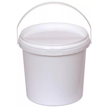 Ведро пищевое белое 5,7л с крышкой 40/40