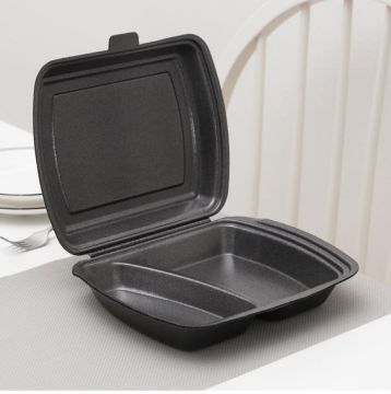 ВПС Ланч-бокс 2-сек (250х195х68) черный LB-2А вспен ТДУ 100/100