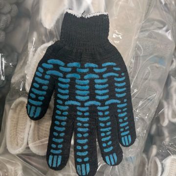Перчатки ПВХ 5-нитка 10класс волна черные СТ 10/250