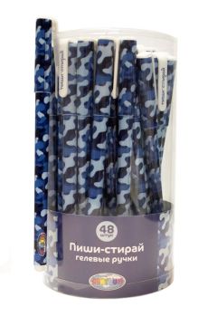 Ручка Пиши-стирай гелевая синяя 0,5мм пластик корпус Камуфляж Centrum 1/48/864