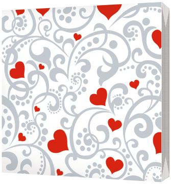 Салфетки (33х33) 3-сл Сердечки серебро  (20) 1/15