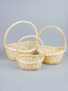 Корзина плетеная 44х34х42см выбеленная плетеная ива L 1/1