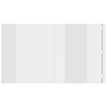 Обложка 300х500 80мкм 5шт для тетради и учебника А4, ПП, клейкий край 1/100 