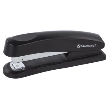Степлер №24/6, 26/6 BRAUBERG Standard+ до 30 листов полнозагрузочный черный 1/12/96
