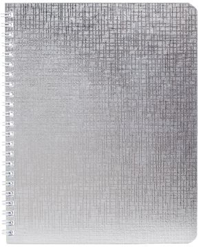 Тетрадь 96л А5 клетка бумвинил гребень серебро METALLIC Хатбер 4/48