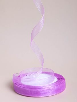 Лента органза 9мм 25м сиреневый 1/10