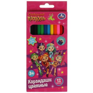 Карандаши цветные 12цв  шестигранные с заточкой Сказочный патруль 1/12