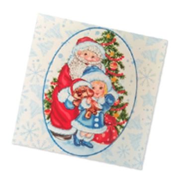НГ Салфетки (24х24) 1-сл Дед Мороз и Снегурочка (40) 1/32
