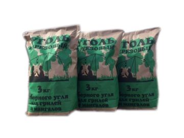 Уголь березовый для шашлыка 15л 