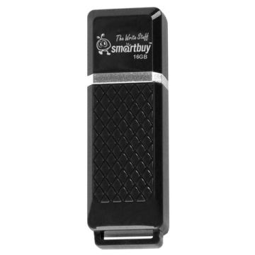 Флэш-диск 16 GB SMARTBUY Quartz, USB 2.0, черный SB16GBQZ-K 1/100
