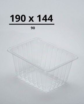 Лоток под запайку 190х144х90 прозрачный 1375мл ЭУ 420/420 