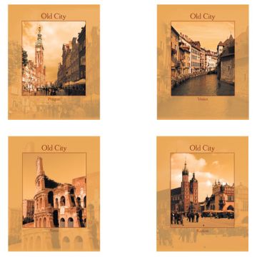 Тетрадь 96л А5 клетка офсет №2 мелованный картон Города STAFF 1/56