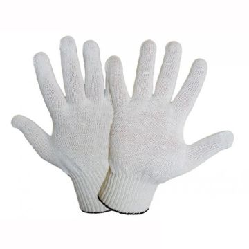 Перчатки без ПВХ рабочие х/б 4-нитка 10 класс белые 1/10