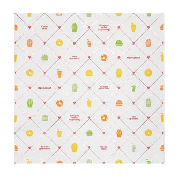 Бумага оберточная (300х300)  с печатью Счастье есть 500/2000