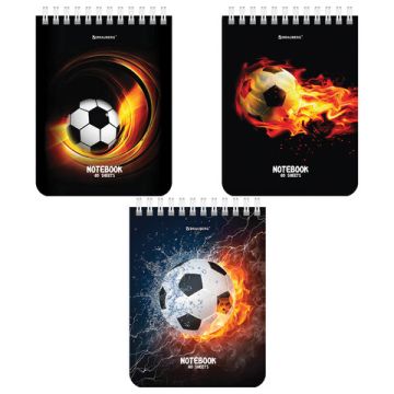 Блокнот 40л А6 108х145мм клетка гребень Футбол BRAUBERG 1/6/96