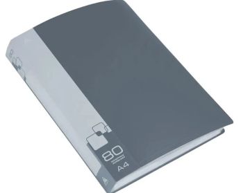 Папка 80 вклад торц карман с бум встав серая 0,7мм 1/20