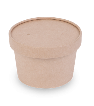 Контейнер бумажный супница 300мл d-100 крафт OSQ ROUND BOWL (крышка 460922) 30/450