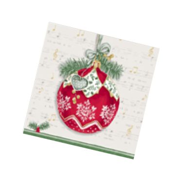 НГ Салфетки (33х33) 3-сл Музыкальный шар (20) 1/12