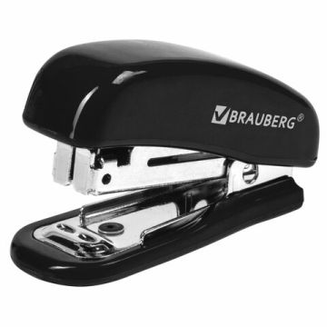 Степлер №10 до 12л черный мини Classic BRAUBERG  1/24