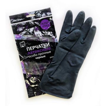 Резиновые перчатки латекс хозяйств с хлопк волокном 25см М 58гр 1/120 