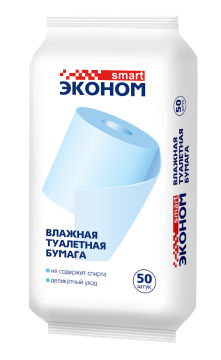 Туалетная бумага влажная Эконом Smart с клапаном (150) 1/24
