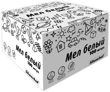 Мелки школьные белые 100шт Silwerhof 100/800