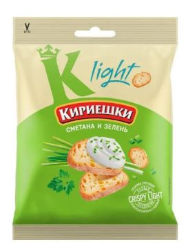 Продукты, Сухарики Кириешки Light со вкусом сметаны и зелени 33 гр 1/50
