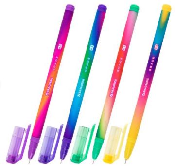 Ручка гелевая черная 0,5мм линия 0,3мм BRAUBERG GRADE NEON 1/30
