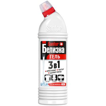Отбеливатель Белизна-гель 1л SANFOR 3в1 для отбеливания и чистки тканей 2730 1/10