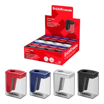 Точилка 1 отверстие ассорти ErichKrause City Mini 1/28