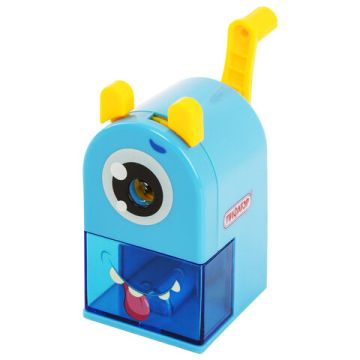 Точилка механическая для ч/гр и цв карандашей, корпус голубой ПИФАГОР Монстрик 1/12