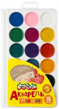 Краски акварельные 18цв медовые Каляка-Маляка 1/30