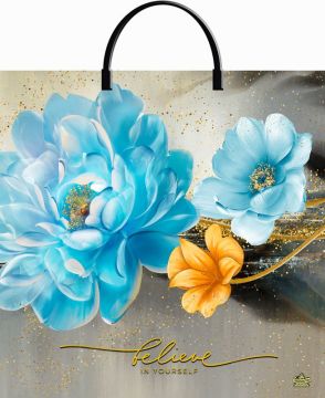 Пакет с пластмассовыми ручками (36х37)-100 Небесные Цветы Тико 10/100