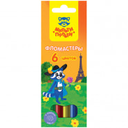 Фломастеры 06цв Мульти-Пульти, Енот в Франции, смываемые, картон, европодвес 1/24