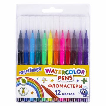 Фломастеры 12цв вентилируемый колпачок ЮНЛАНДИЯ Классные 1/12 